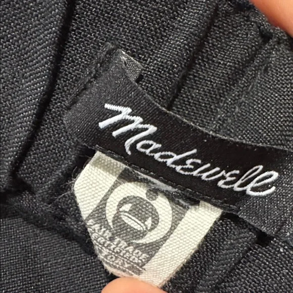 Madewell Black Breezewoven Pull-On High-Rise Straight Linen Blend Pants - Medium - Picture 9 of 11